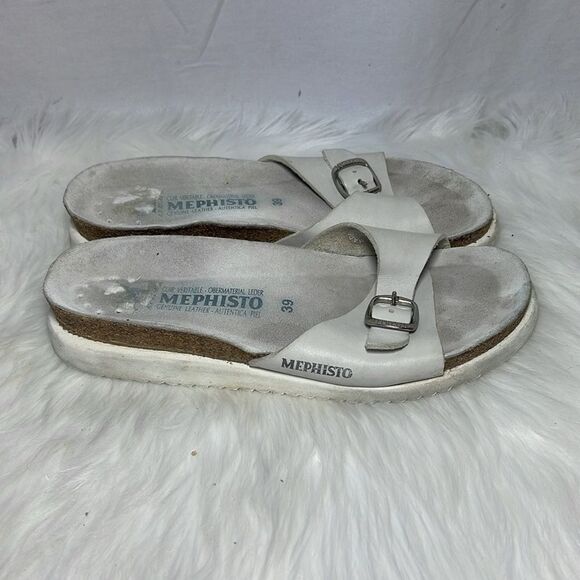Mephisto White Slides Sz 39/ US 9 - Picture 4 of 7
